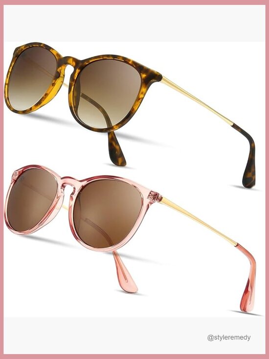 Premium Vintage Round Sunglasses Polarized UV400 Protection TR90 Frame main image 7